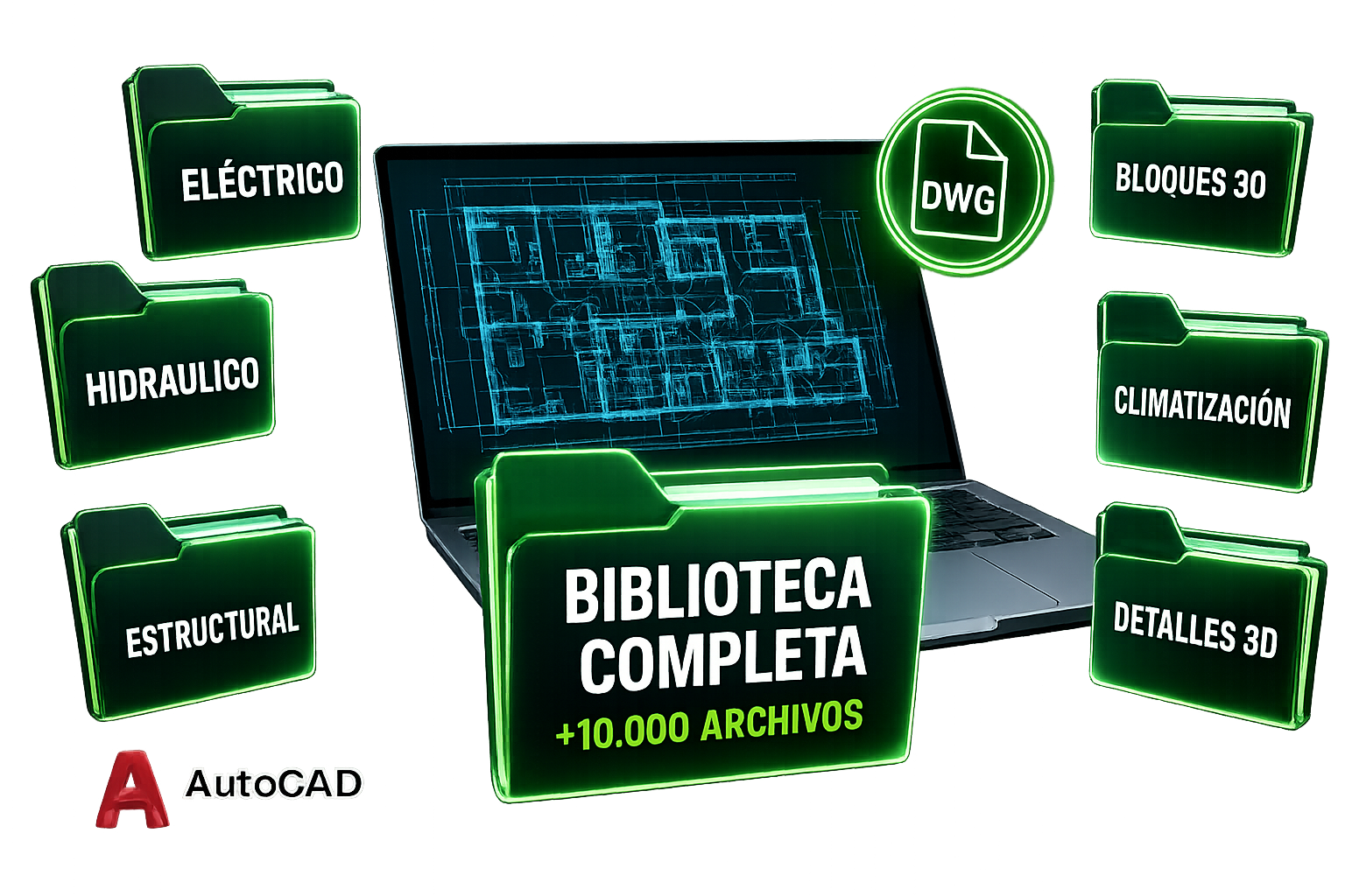 Imagem principal da biblioteca profissional para AutoCAD