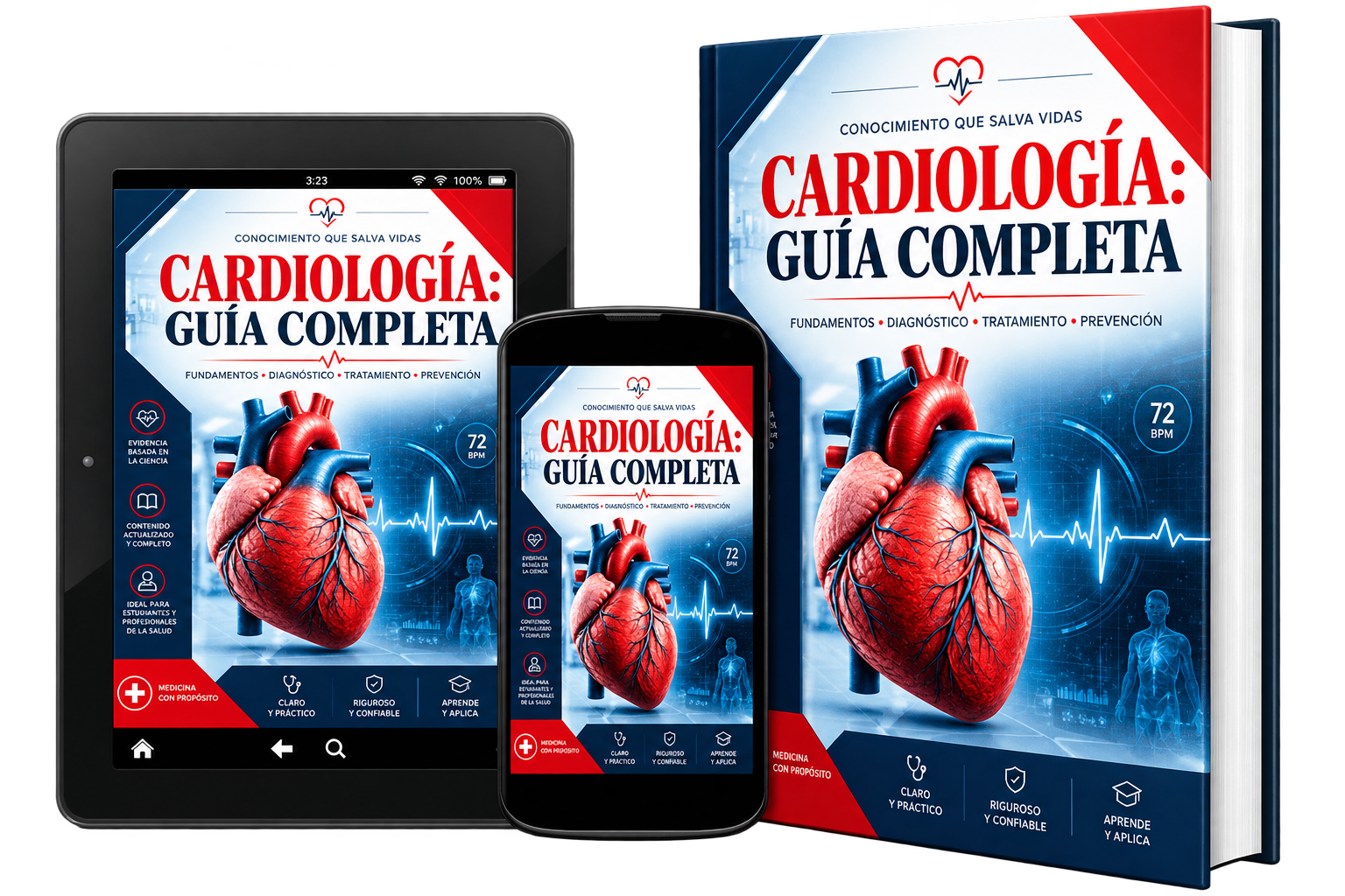Cardiología Guía Completa en tablet, celular y libro