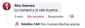 Comentario de cliente sobre o pacote AutoCAD