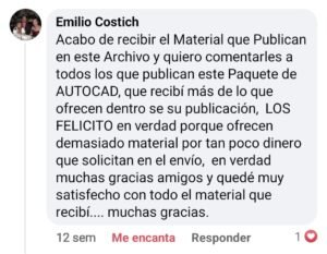 Comentario de cliente sobre o pacote AutoCAD